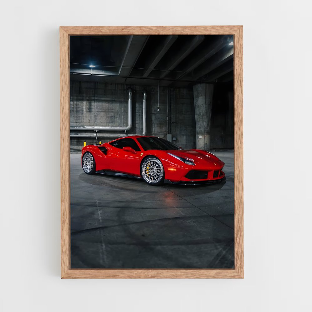 Poster Ferrari en Stationnement (vue 4)